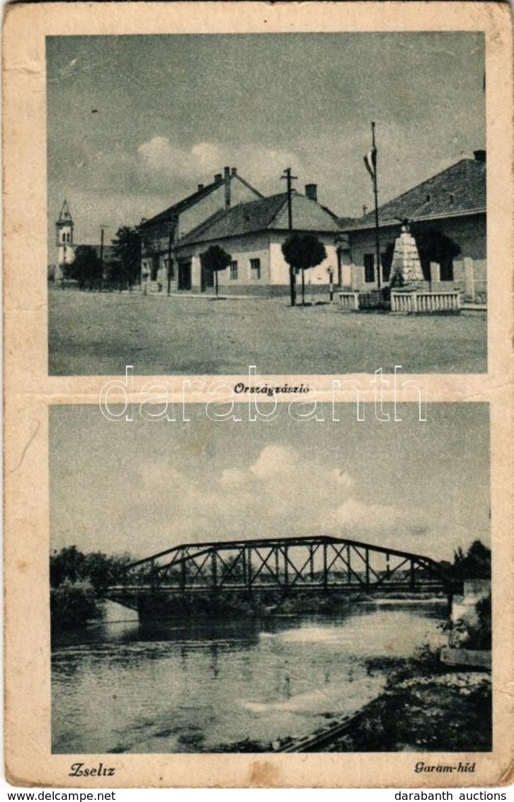 ** T3 Zselíz, Zeliezovce; Országzászló, Garam Híd / Hungarian Flag, Hron Bridge (fa) - Zonder Classificatie