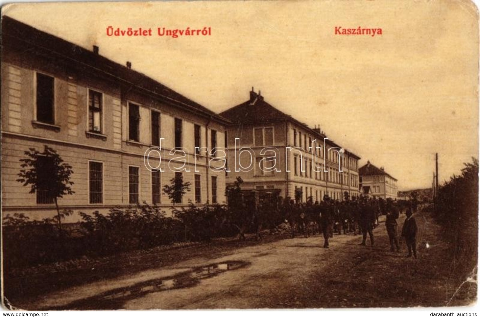 T3 1912 Ungvár, Uzshorod, Uzhorod; Kaszárnya, Katonák, Laktanya. W. L. 309. / K.u.K. Military Infantry Barracks, Soldier - Zonder Classificatie
