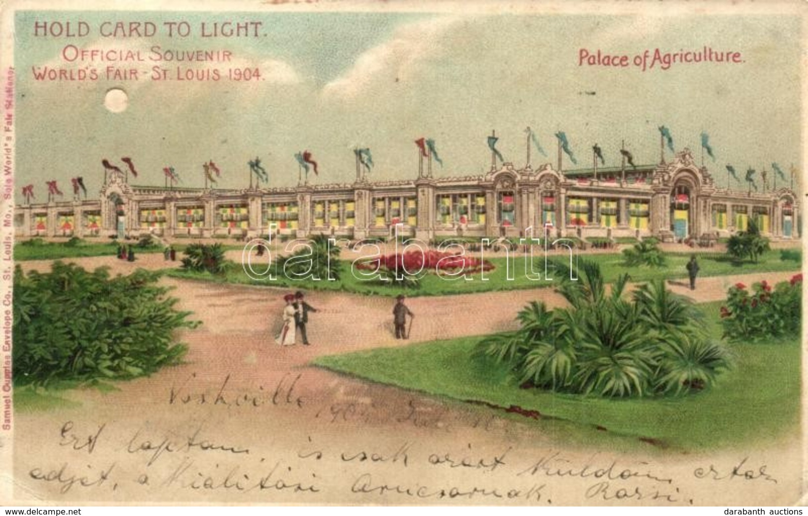 T2/T3 1904 Saint Louis, St. Louis; World's Fair, Palace Of Agriculture. Samuel Cupples Hold To Light Litho Art Postcard  - Zonder Classificatie