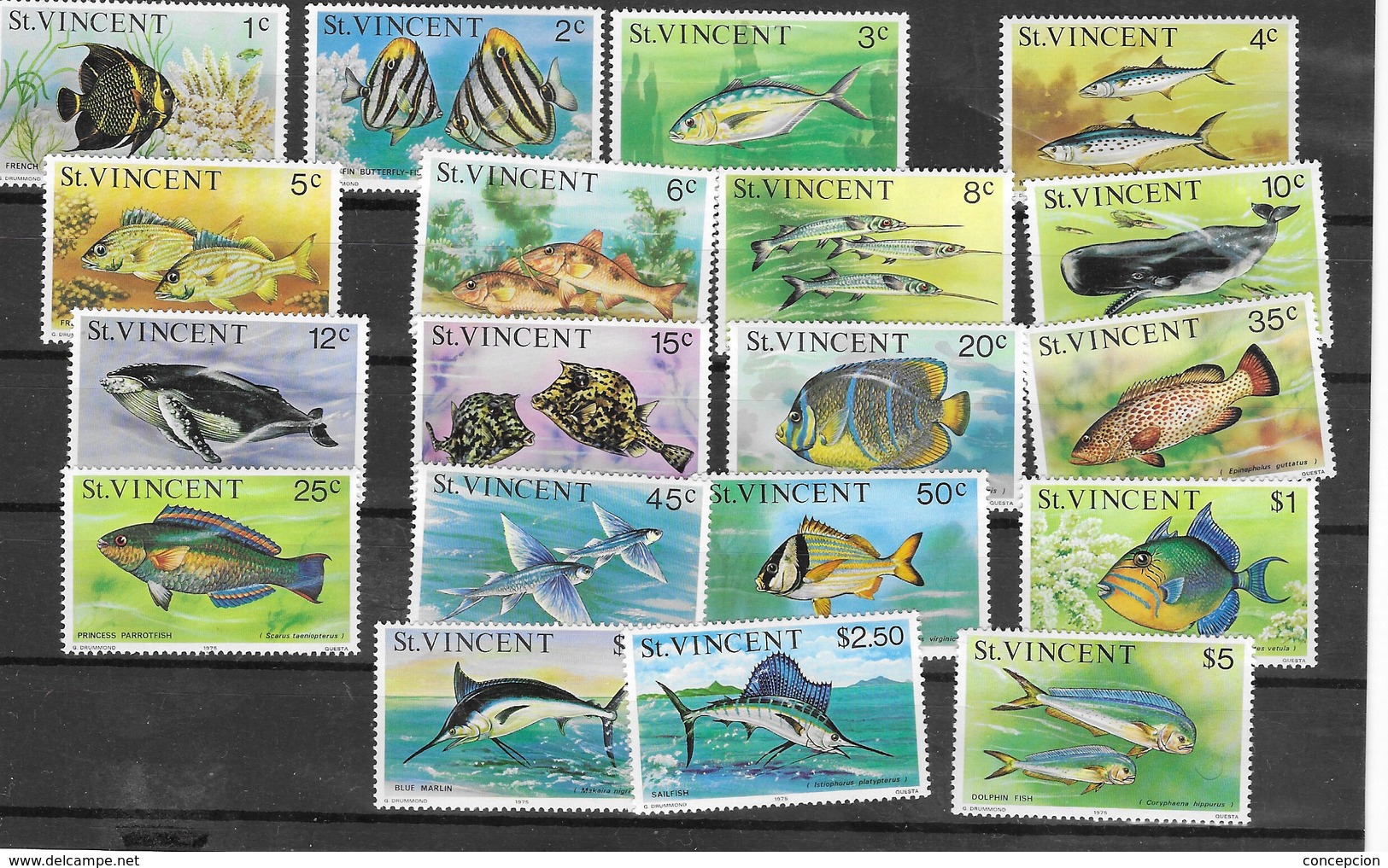 ST. VICENTE Nº 386 AL 404 - Fishes