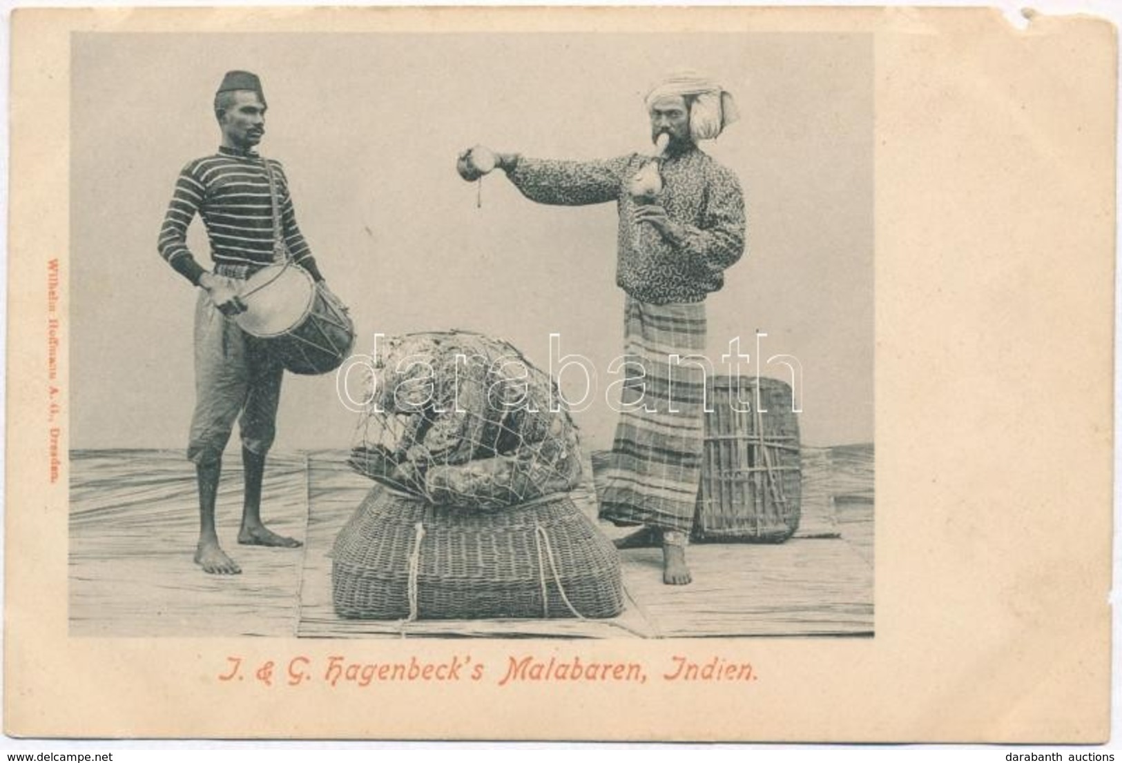 ** T4 Malabar, Indian Folklore, Musicians In Traditional Costumes. I. & G. Hagenbeck. Wilhelm Hoffmann A.-G. (EM) - Zonder Classificatie