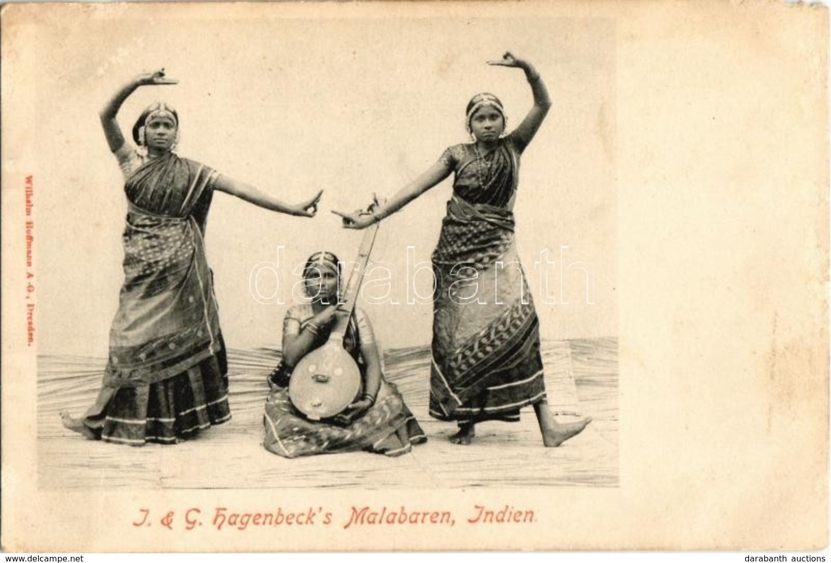 ** T4 Malabar, Indian Folklore, Women With Musical Instrument, Traditional Costumes. I. & G. Hagenbeck. Wilhelm Hoffmann - Unclassified