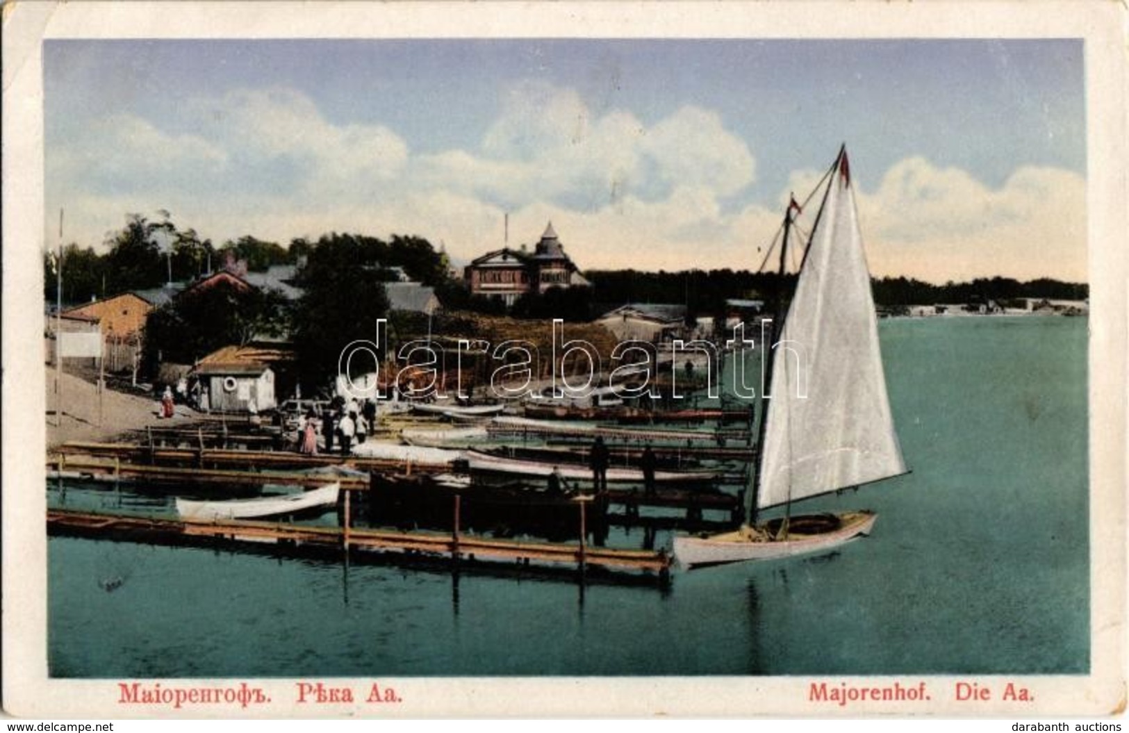 ** T2/T3 Majori, Majorenhof (Jurmala); Die Aa / River Lielupe, Sailing Boat, Summer Houses. Hebensperger  & Co. (EK) - Zonder Classificatie