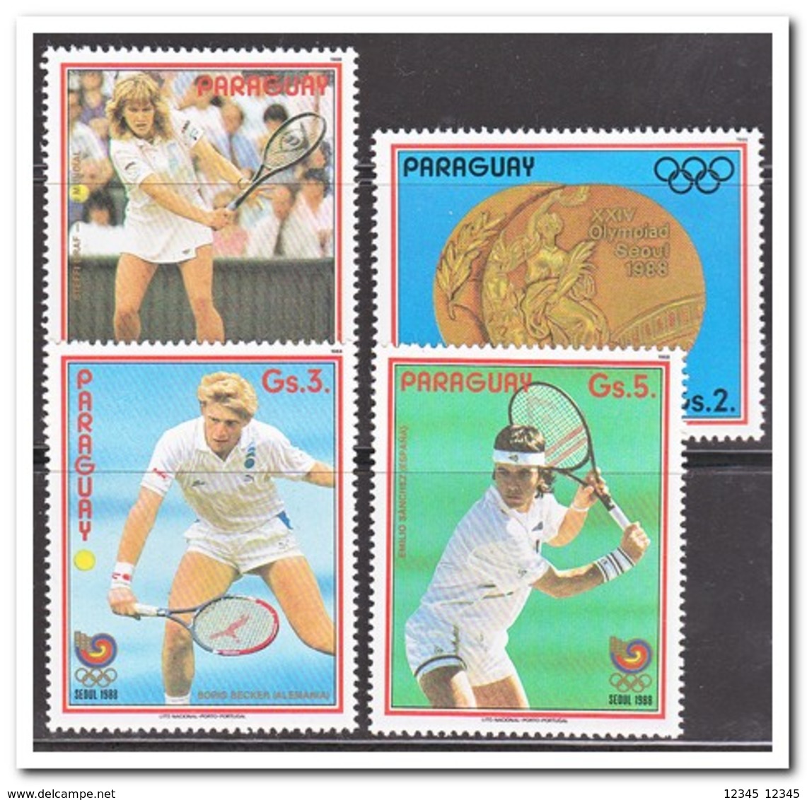 Paraguay 1988, Postfris MNH, Olympic Summer Games, Tennis - Paraguay