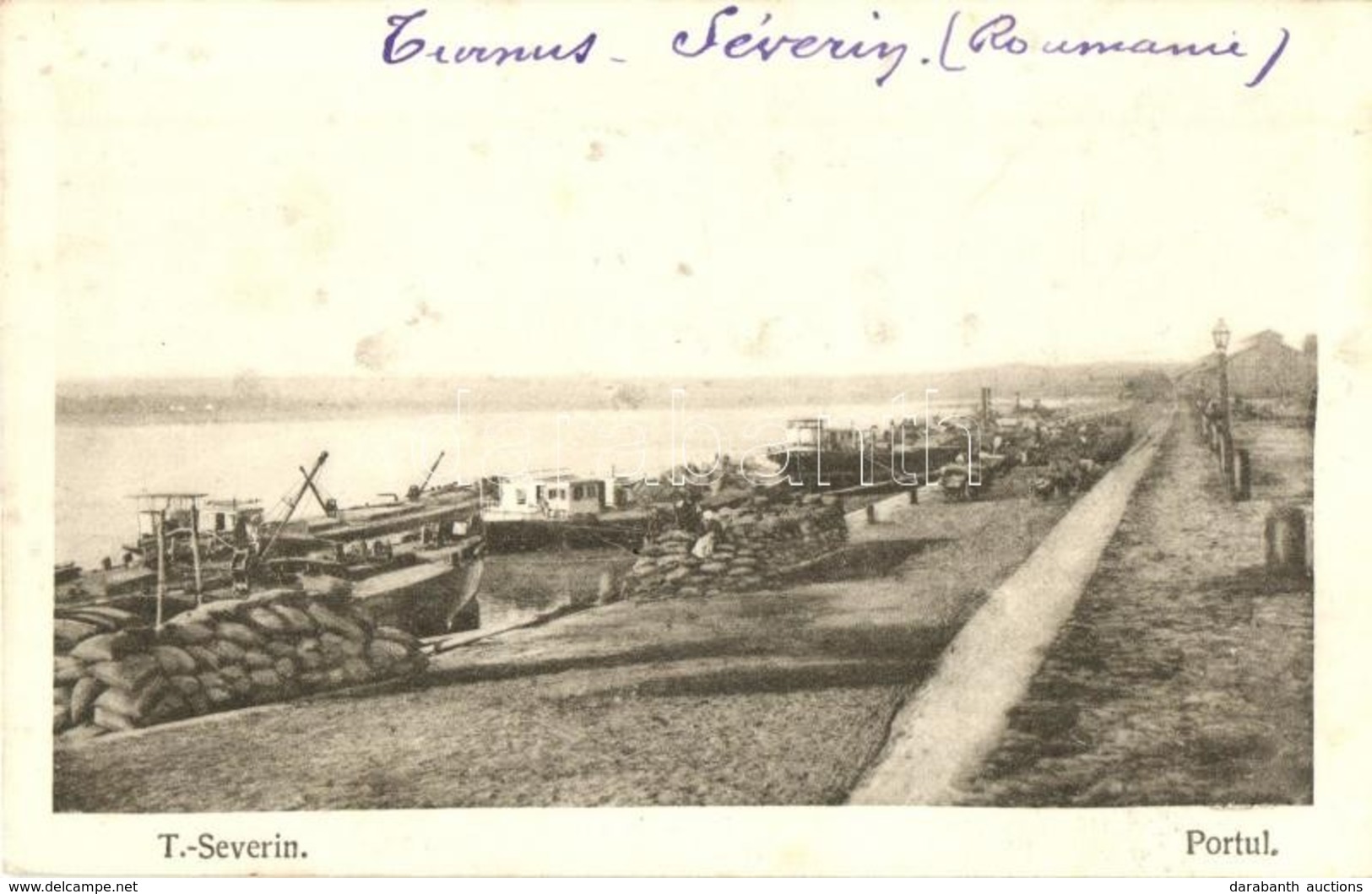 * T2/T3 Turnu Severin, Szörényvár; Portul / Kikötő / Port With Steamships (fl) - Unclassified