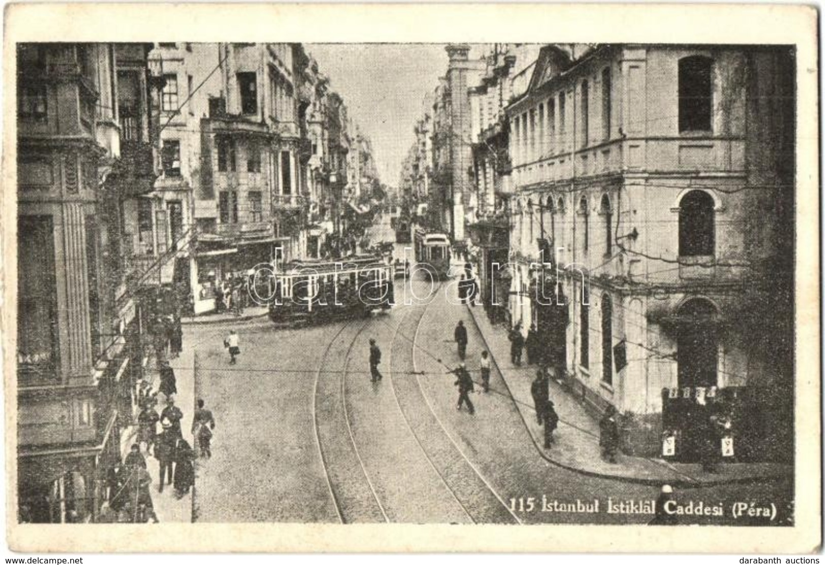 ** T2/T3 Constantinople, Istanbul; Istiklal Caddesi (Péra) / Istiklal Avenue With Trams - From Postcard Booklet (EK) - Non Classés