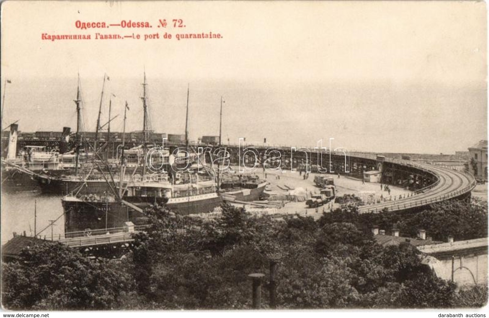 ** T2/T3 Odessa, Le Port De Quarantaine / Quarantine Port, Ships, Quay, Wharf. Phototypie Scherer, Nabholz & Co. - Non Classés