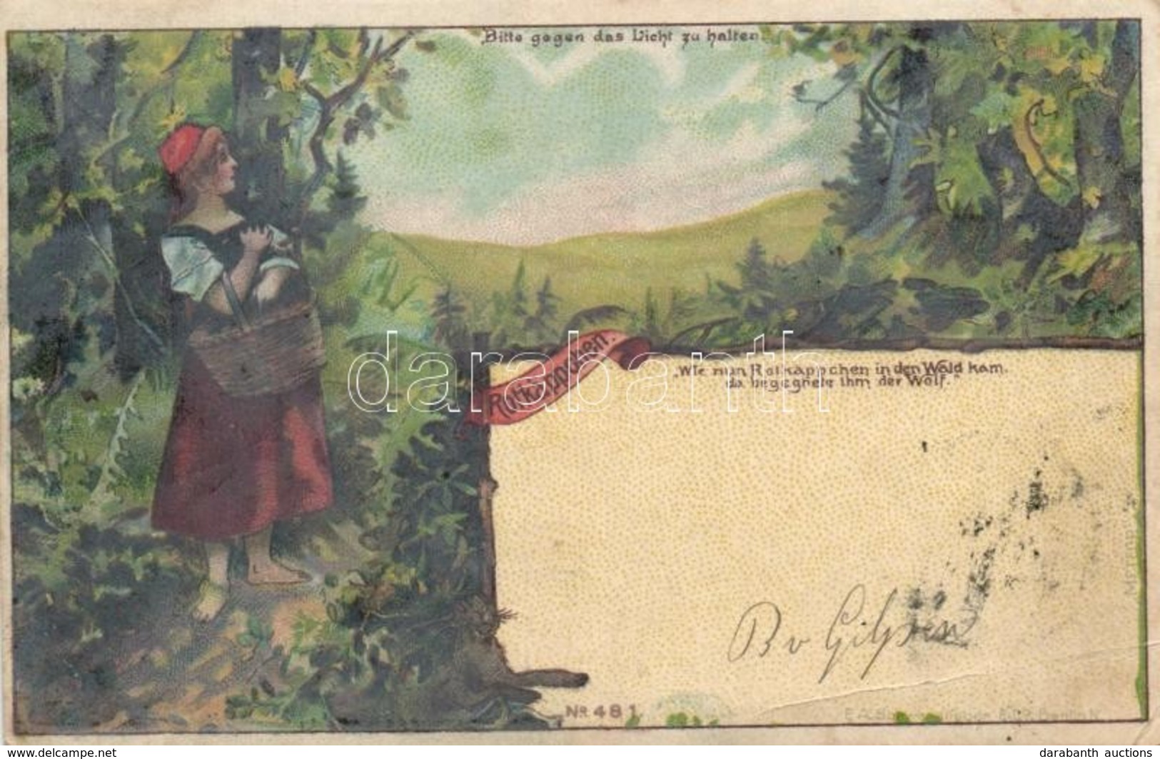 T3 Little Red Riding Hood, Hold To Light Litho (fa) - Non Classés