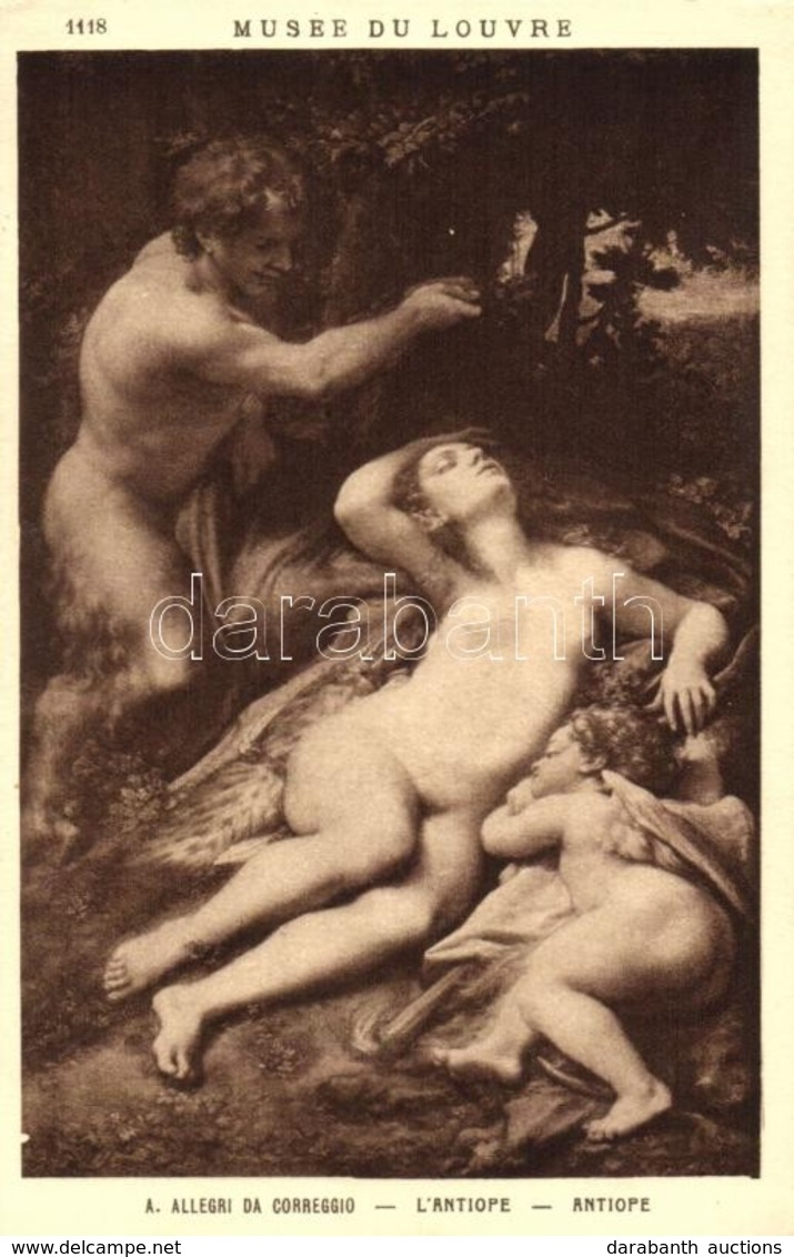 ** T2/T3 Antiope / Erotic Nude Art Postcard S: Antonio Allegri Da Correggio (EK) - Unclassified