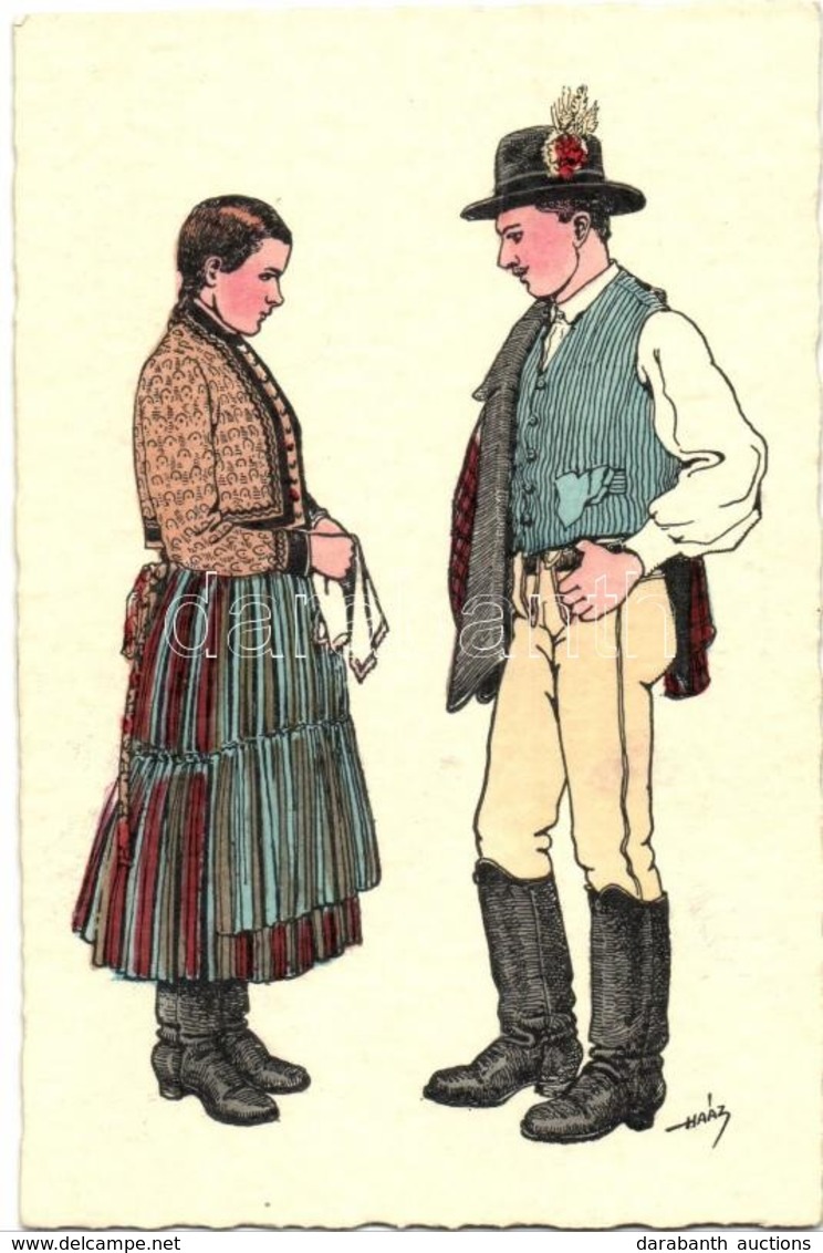 ** T2 Székely Népviselet. Gyergyói Pár / Transylvanian Folklore, Traditional Peasant Costumes. Couple From Gyergyó S: Ha - Non Classés