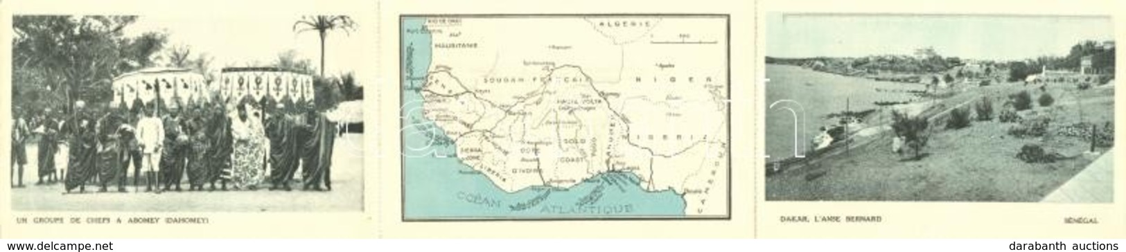 * T2 L'Afrique Occidentale Francaise / Dakar, Africa Map, Chefs Of Abomey Folding Card - Zonder Classificatie