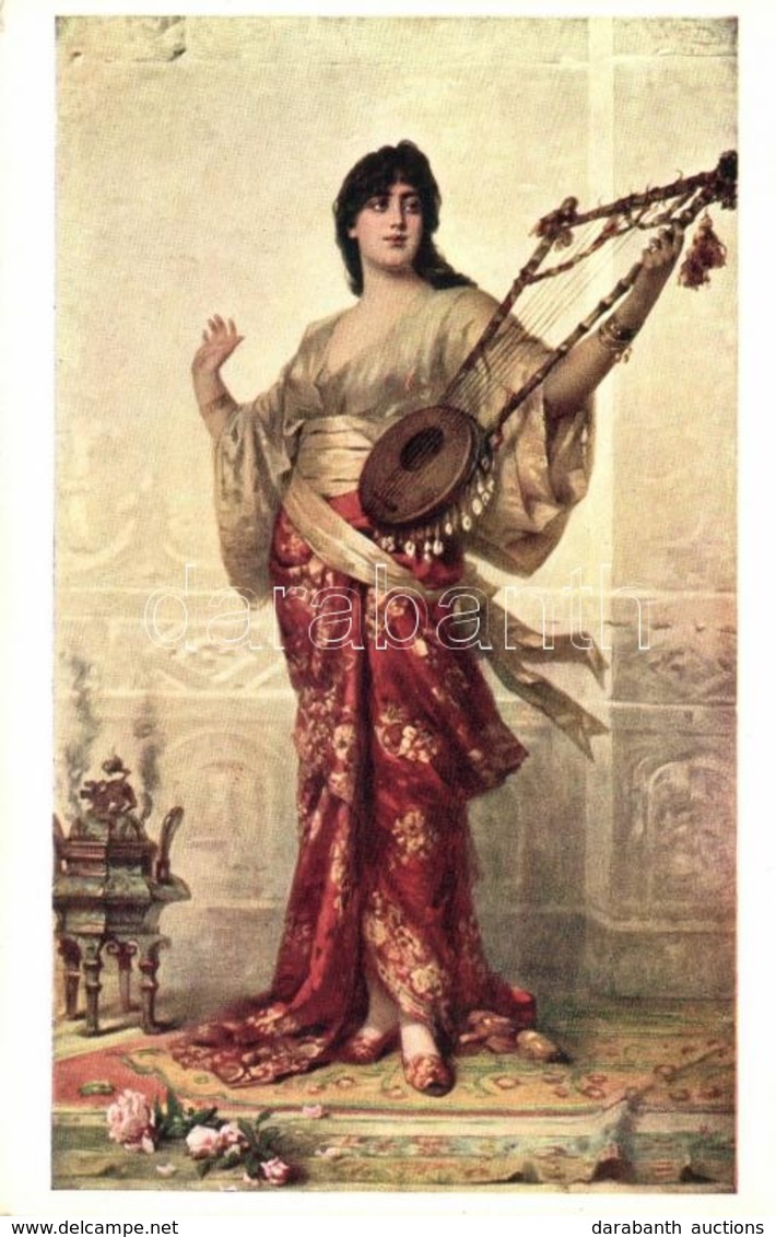 ** T2 La Fille De L'orient / Eastern Florist Lady With Musical Instrument, Folklore S: Sichel - Zonder Classificatie