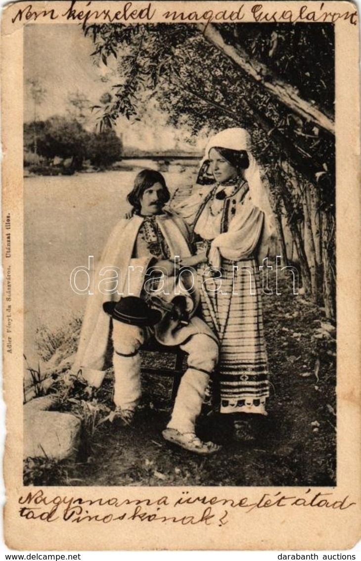 * T4 Erdélyi Folklór, Jegyespár Népviseletben. Adler Fényirda / Transylvanian Folklore, Couple In Traditional Costumes ( - Zonder Classificatie