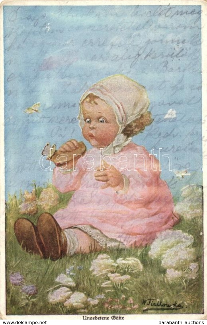* T2/T3 'Ungebetene Gaste' Child, Art Postcard, Wohlgemuth & Lissner No. 1161 S: W. Fialkowska - Unclassified