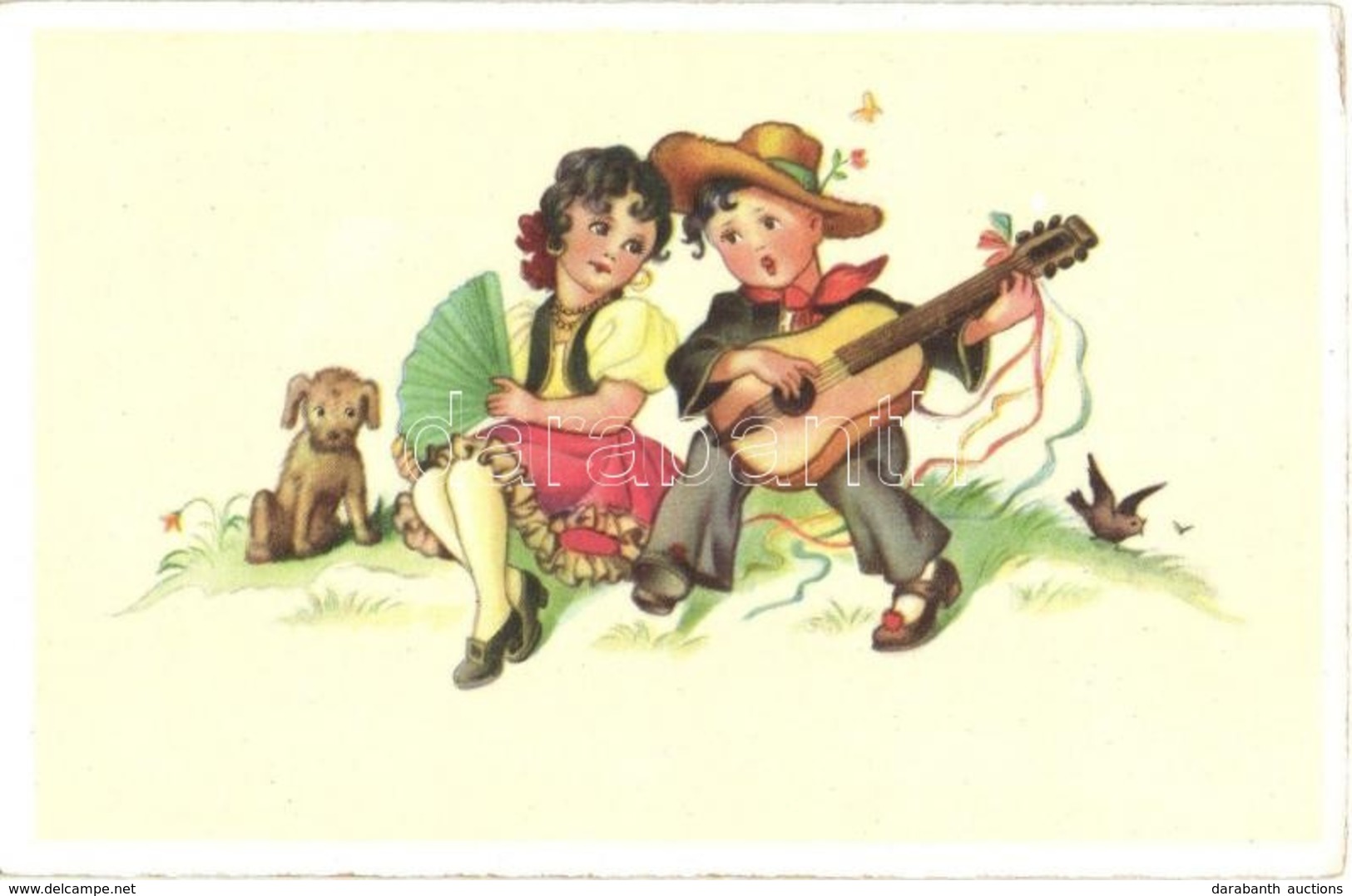 ** T2 Children, Dog, Guitar, Ha. Co. 7458. - Non Classés