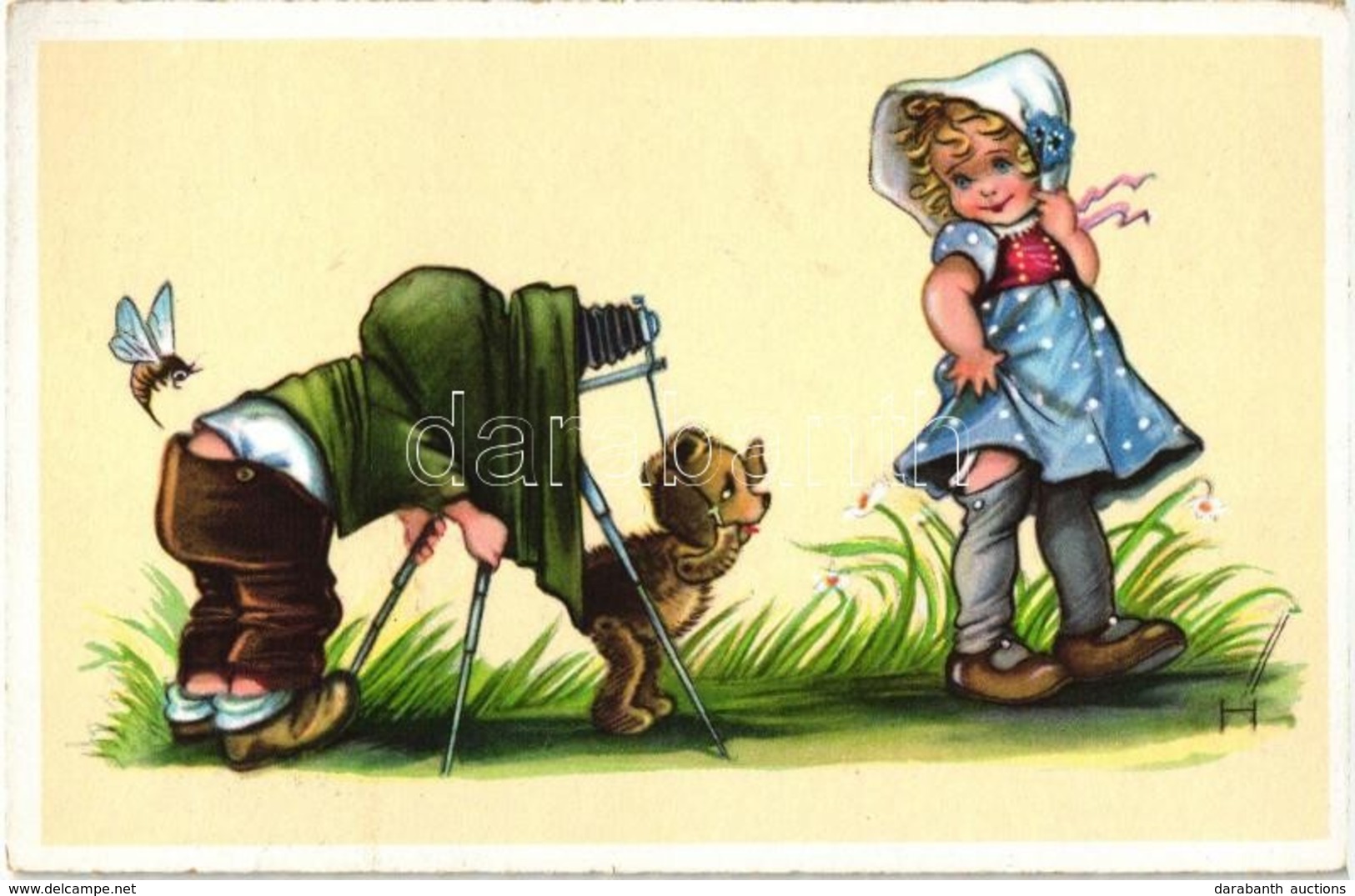 ** T2 Children, Photographer, Teddy Bear, Humour, Ha.Co. 7451., Artist Signed - Non Classés