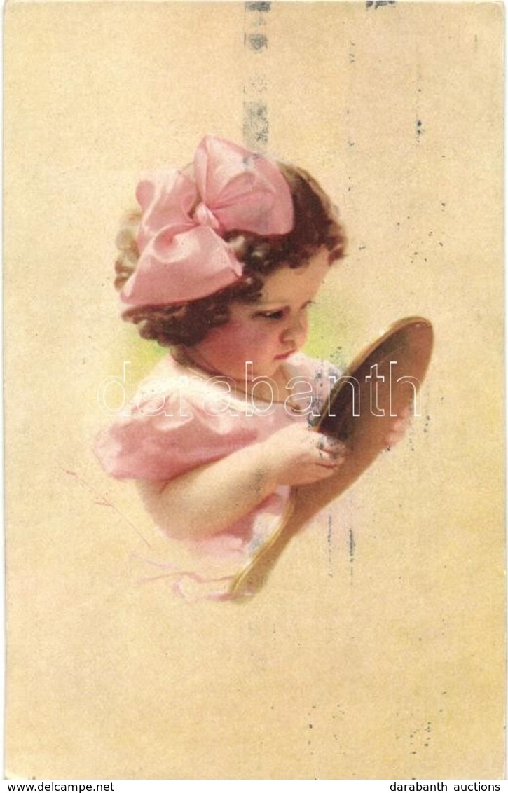 T2/T3 Child With Handheld Mirror, N.H.(?) No. 654/3, Artist Signed (EK) - Non Classés