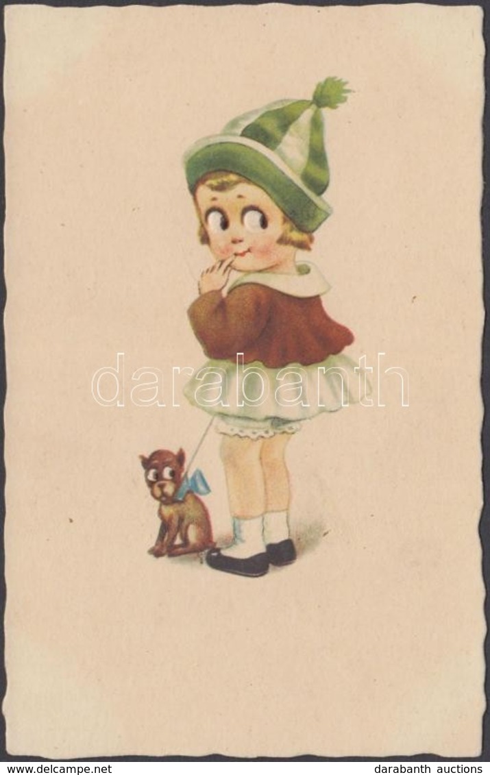 ** T2 Little Girl With Dog 'Excelsior Nr. 7552.' - Unclassified