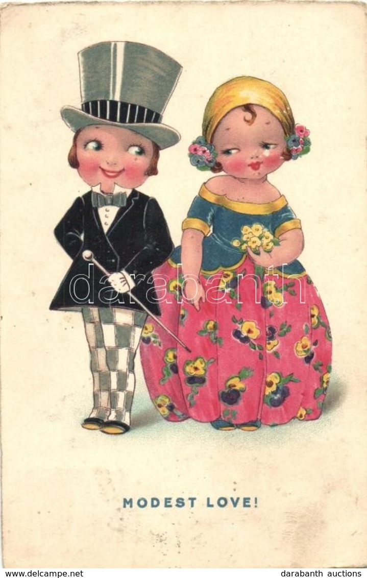 T2/T3 Children Couple, Humour, Cellaro 'Dolly-Serie' Litho (EK) - Unclassified