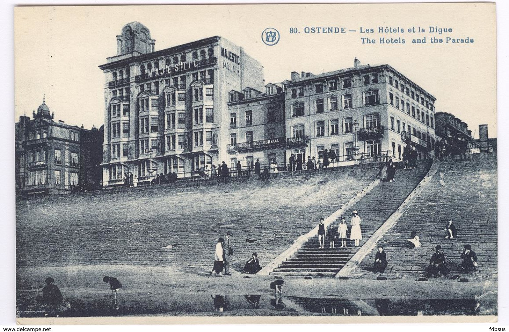 Ostend - Les Hotels Et La Digue - Hotels En Dijk -  Ed.  F. Walschaerts - Oostende