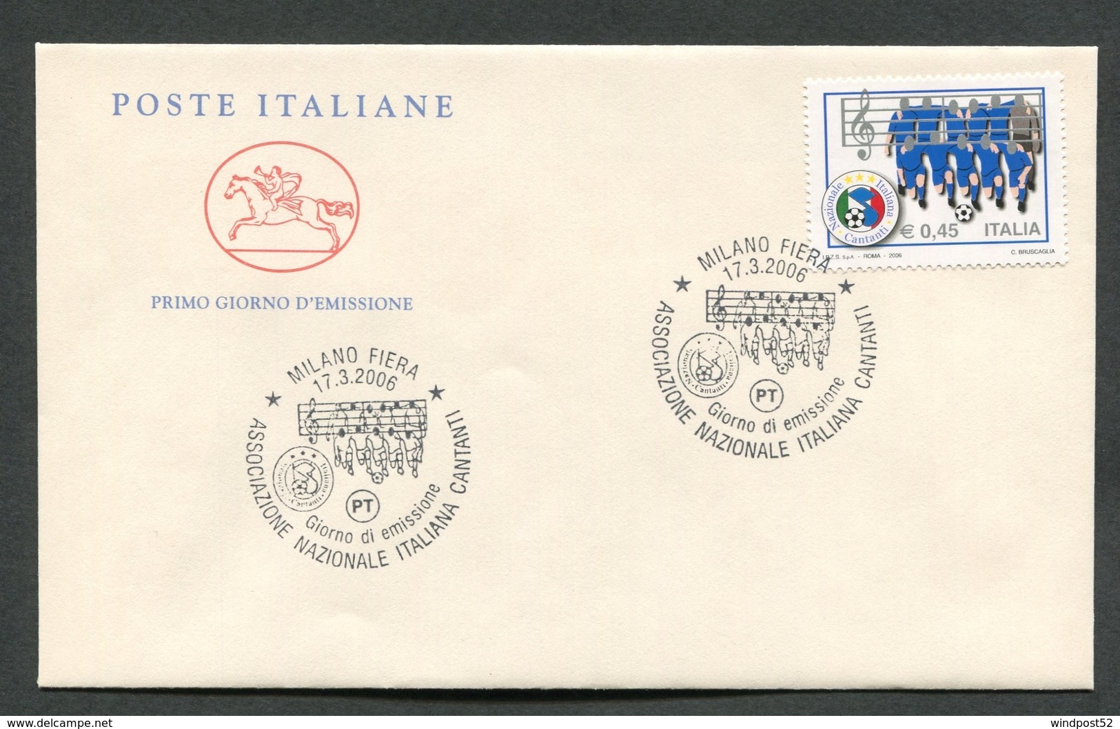 FDC ITALIA 2006 - CAVALLINO - ASSOCIAZIONE NAZIONALE ITALIANA CANTANTI - 354 - FDC