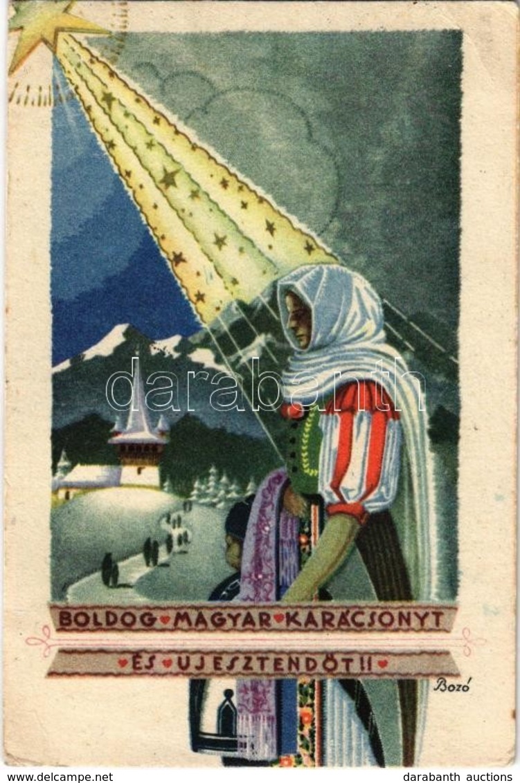 T2/T3 1943 Boldog Magyar Karácsonyt és új Esztendőt! / Hungarian Irredenta Christmas And New Year Greeting Art Postcard  - Unclassified