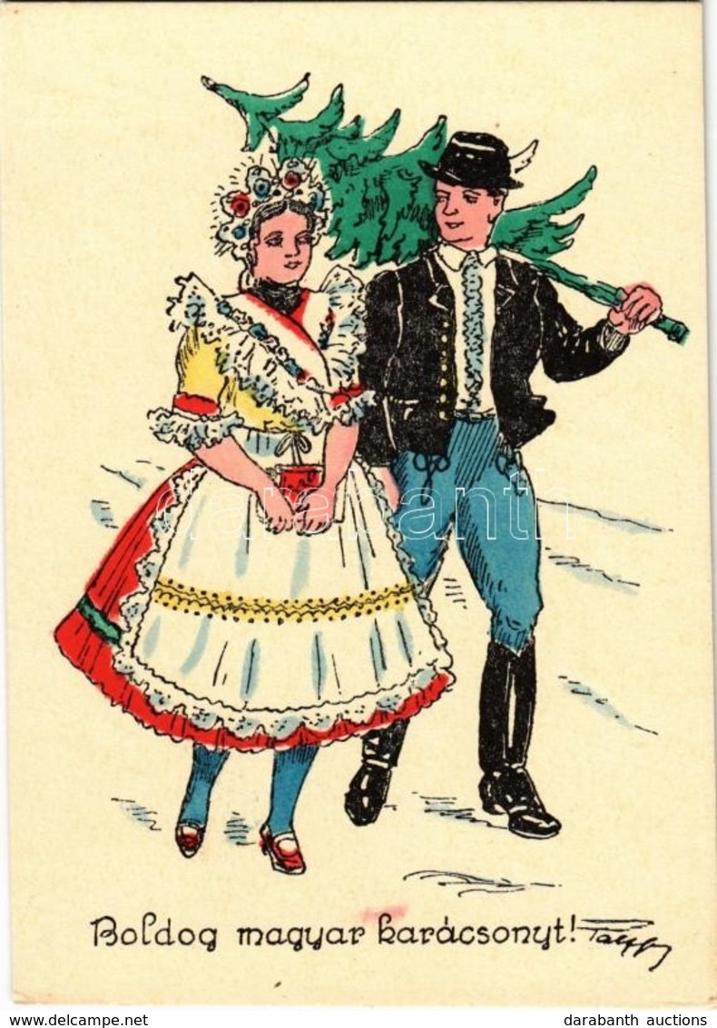 ** T2/T3 Boldog Magyar Karácsonyt! / Hungarian Irredenta Christmas Greeting Art Postcard S: Pálffy (EK) - Non Classés