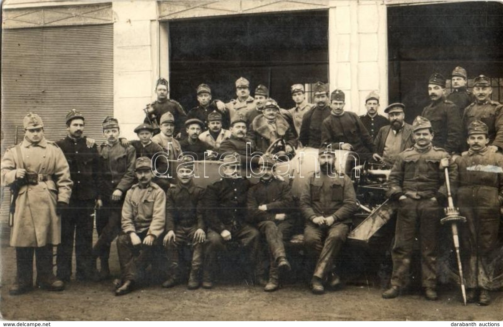 * T2 1914 Osztrák-magyar Katonai Automobil Javító Egység Csoportképe / WWI K.u.k. Military Automobile Repair Unit, Group - Unclassified