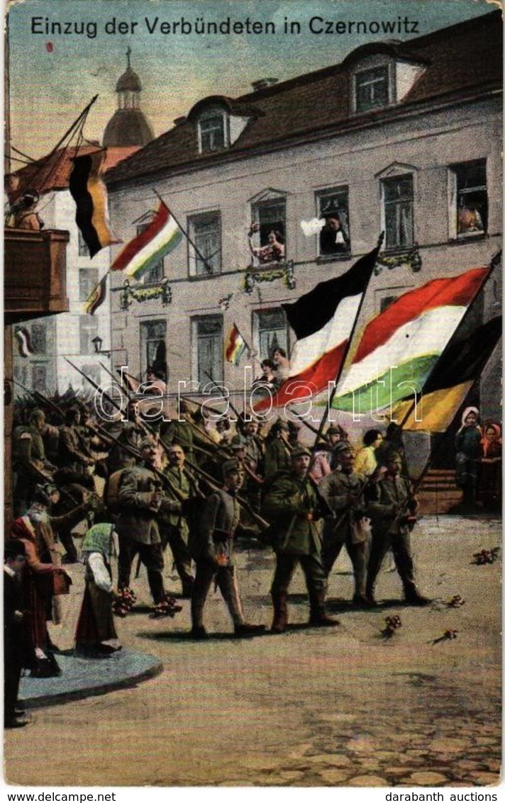 ** T2/T3 Einzug Der Verbündeten In Czernowitz / Entry Of The Allies In Chernivtsi. Viribus Unitis. WWI K.u.K. Military A - Non Classés