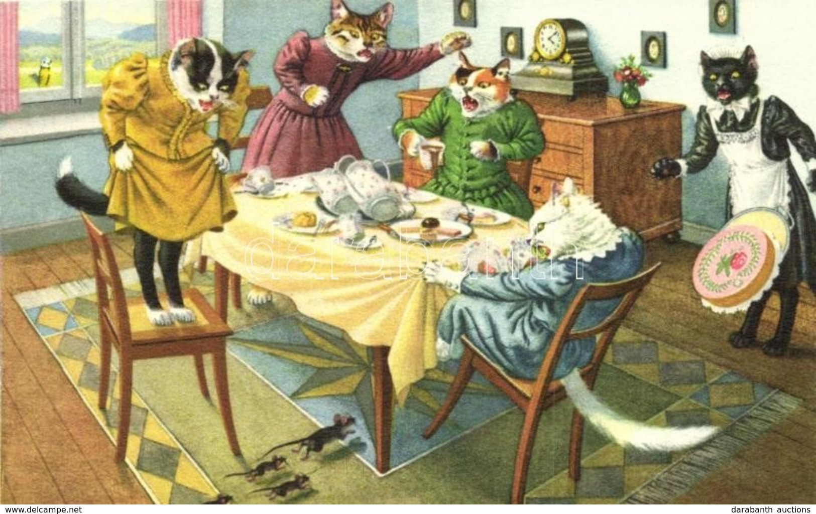 ** T1 Cat Ladies Scared Of Mice. Max Künzli No. 4678. - Modern Postcard - Non Classés