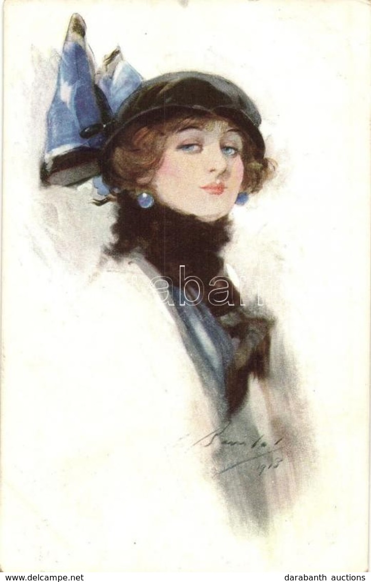 T2 1913 Lady With Hat, Signed By Artist - Non Classés