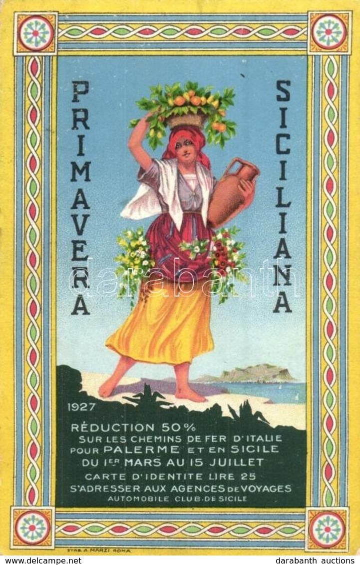 ** T2 1927 Primavera Siciliana / Festival, Tourism Advertisement, A. Marzi Litho - Zonder Classificatie