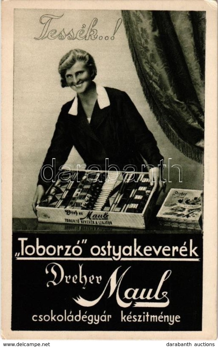 ** T2/T3 Toborzó Ostyakeverék. Dreher Maul Csokoládé Reklámlapja / Hungarian Chocolate Wafer Advertisement (EK) - Non Classés