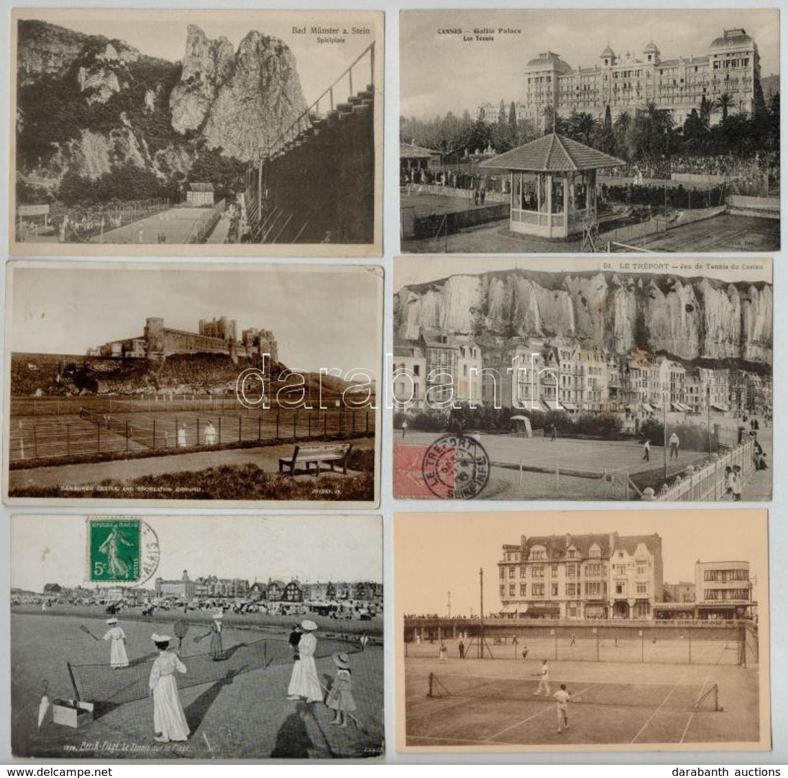 ** * 30 Db Régi Képeslap Teniszpályákkal / 30 Pre-1945 Postcards With Tennis Courts - Non Classés