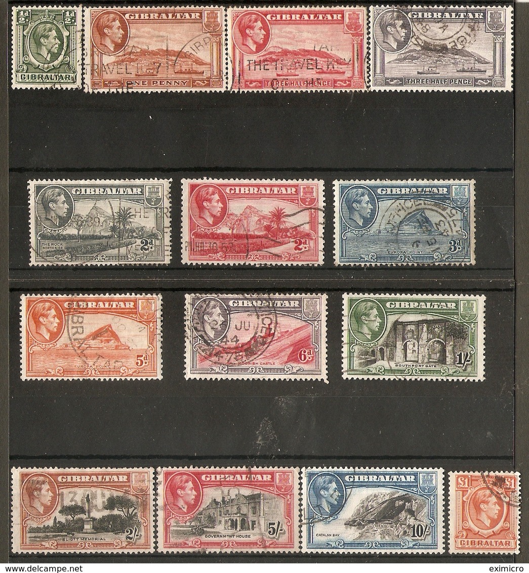 GIBRALTAR 1938 - 1951 SET SG 121/131 FINE USED MINIMUM Cat £100 - Gibraltar