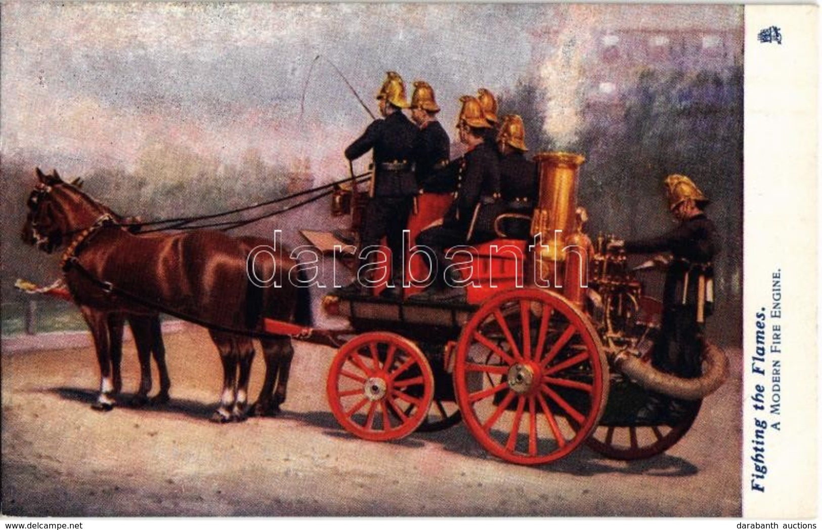 ** T1 Fighting The Flames. Firefighters In Work. Raphael Tuck & Sons Oilette 6459. - Non Classés