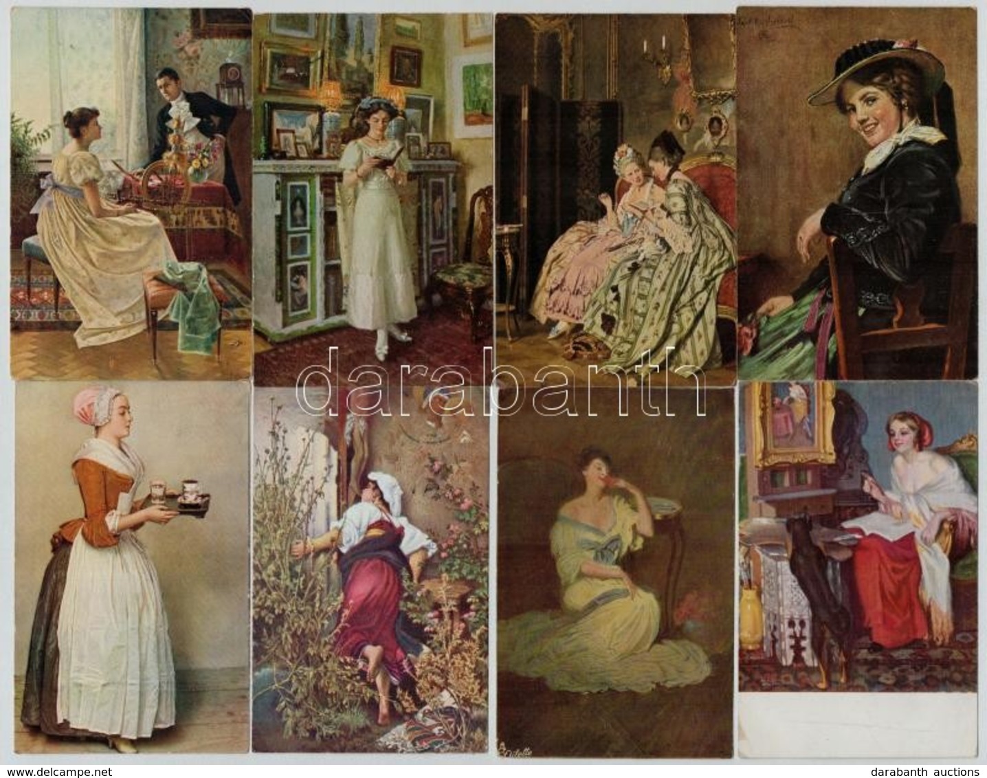 ** * 70 Db RÉGI Motívumlap: Hölgyek / 70 Pre-1945 Motive Postcards: Lady - Non Classés