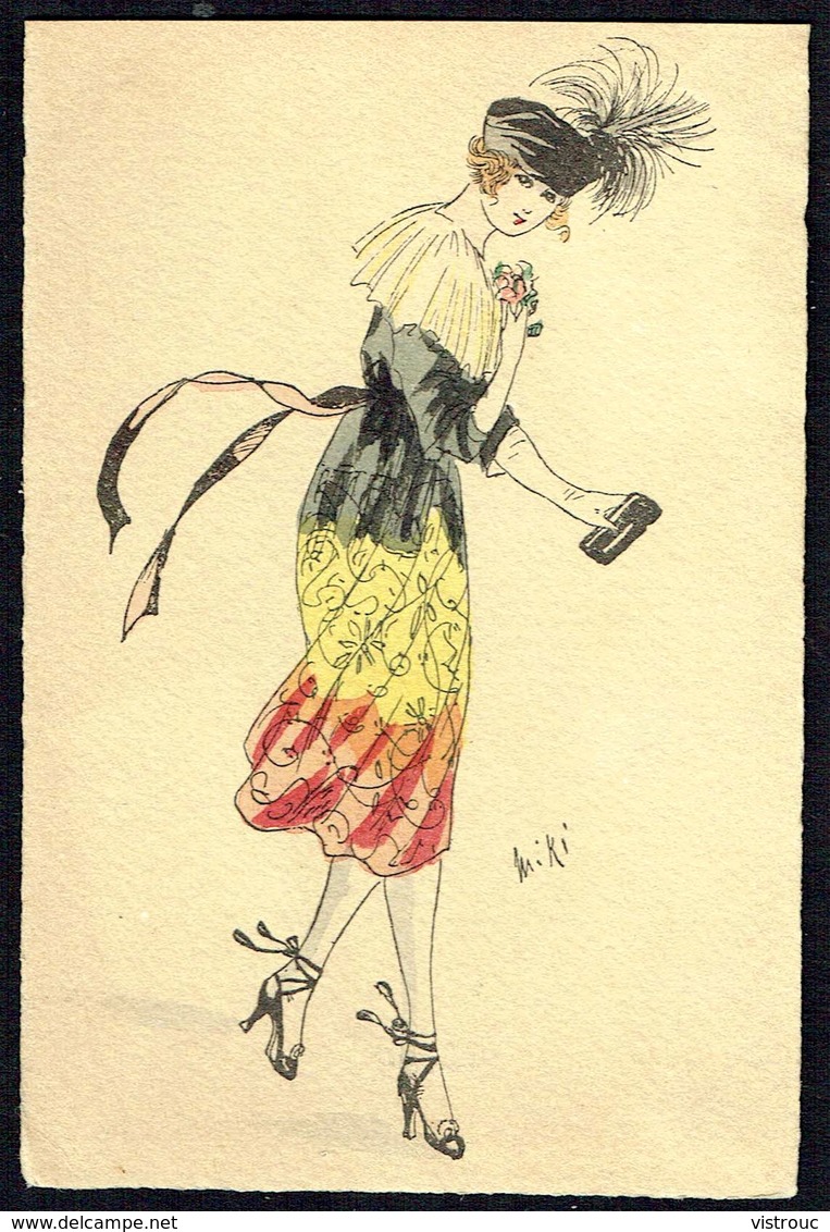 FEMME - CP - Jeune Femme En Robe Patriotique - Circulé - Circulated - Gelaufen - 1920. - Femmes