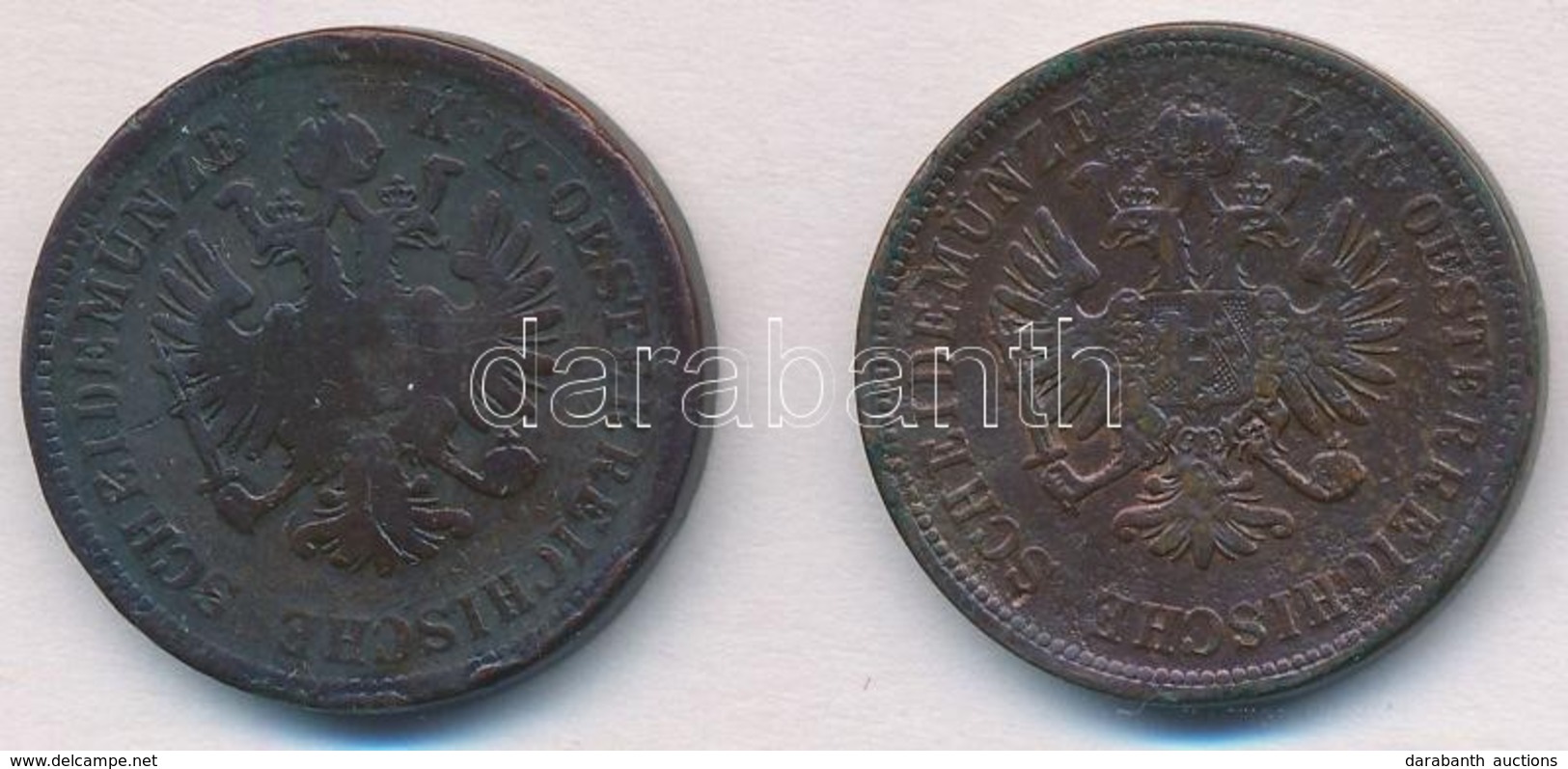 Ausztria 1860A 4kr Cu + 1861A 4kr Cu T:3 Ph.
Austria 1860A 4 Kreuzer Cu + 1861A 4 Kreuzer Cu C:F Edge Error - Unclassified