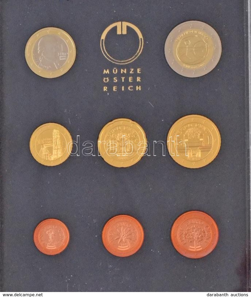 Ausztria 2009. 1c-2E (8xklf) Forgalmi Sor Műanyag/műbőr Dísztokban T:1
Austria 2009. 1 Cent - 2 Euro (8xdiff) Coin Set I - Zonder Classificatie