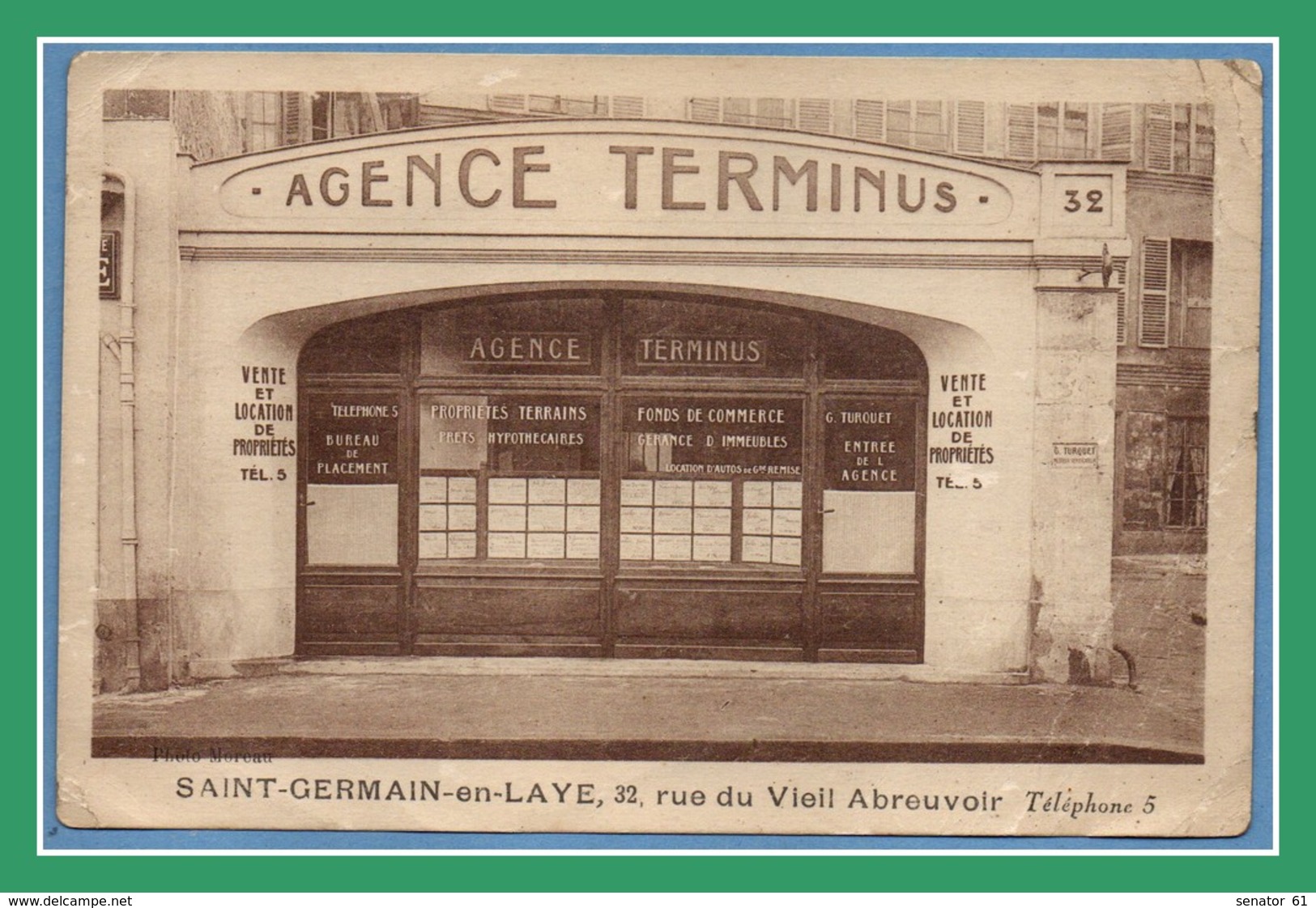 CPA Saint Germain En Laye Agence Terminus 32 Rue Du Vieil Abreuvoir Non écrite (pas Com. !) - St. Germain En Laye