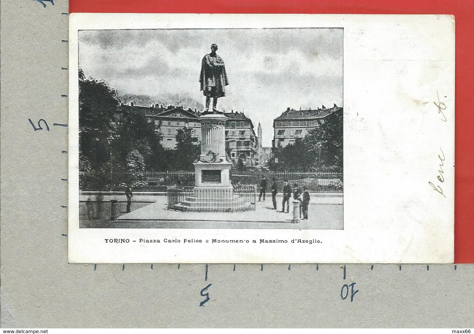 CARTOLINA VG ITALIA - TORINO - Piazza Carlo Felice E Monumento A Massimo D'Azeglio - 9 X 14 - ANN. 1904 Per La FRANCIA - Piazze