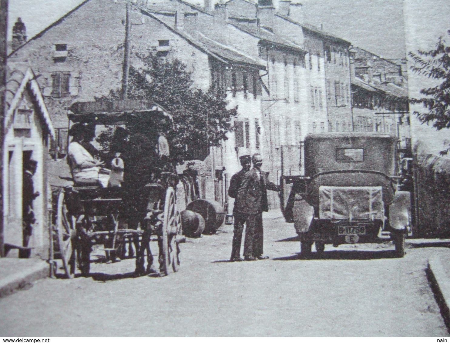 66 - BOURG MADAME - " PONT FRONTIERE , VUE D' ESPAGNE " - VIEILLE VOITURE ET ATTELAGE... - Autres & Non Classés