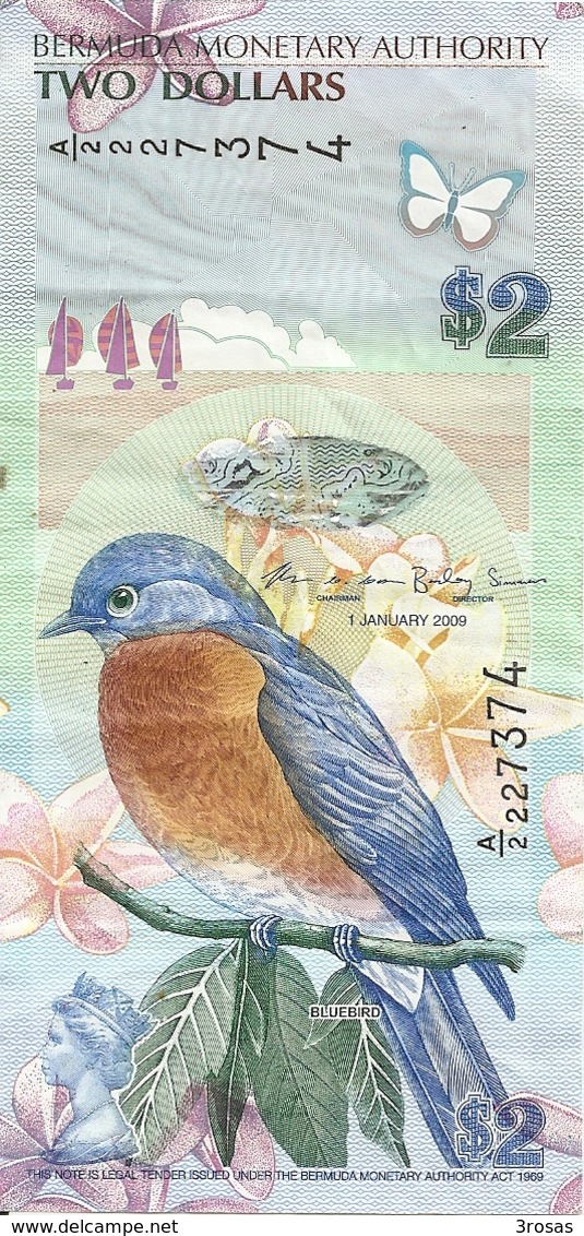 Bermuda Banknote $2 With Oiseau Bird - Bermudas