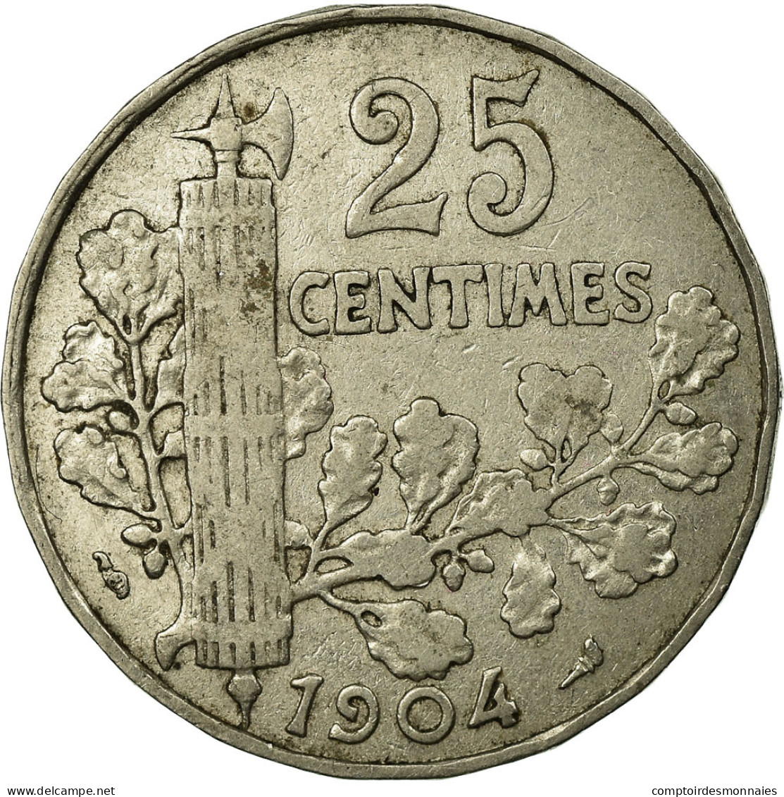 Monnaie, France, Patey, 25 Centimes, 1904, TB+, Nickel, Gadoury:364, KM:856 - F. 25 Centimes