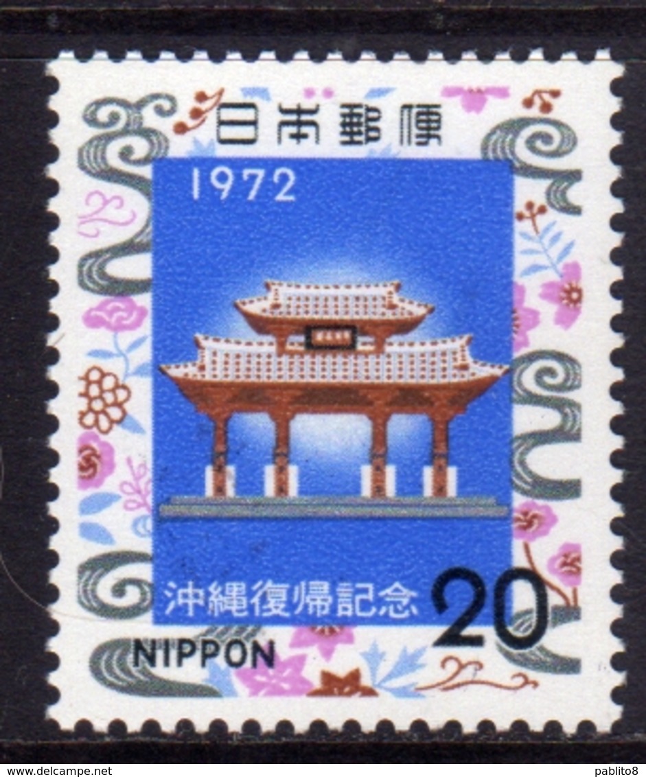 JAPAN NIPPON GIAPPONE JAPON 1972 Ryukyu Islands Shurei Gate, Okinawa 20y MNH - Nuovi