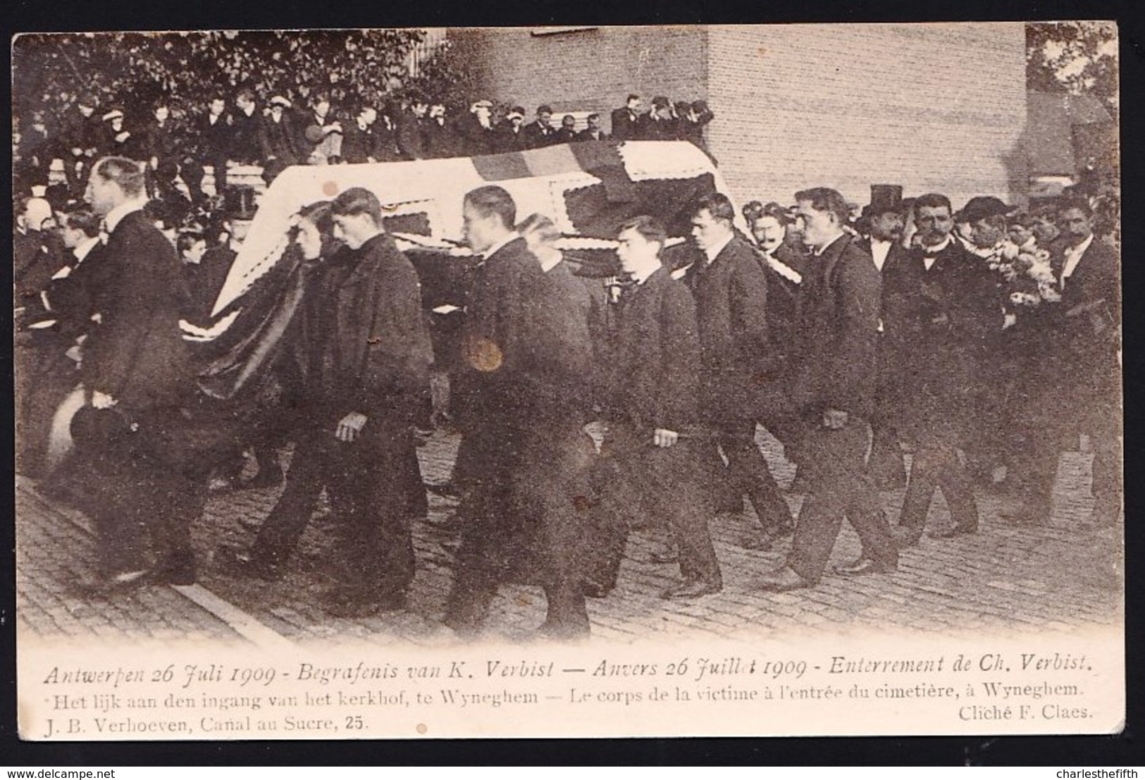 Carte Photo - FOTOKAART Anvers Antwerpen : Begrafenis Van Karel Verbist ( Coureur Cycliste Renner Wielrenner ) 1909 - Antwerpen