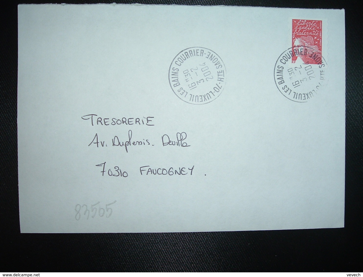 LETTRE TP M. DE LUQUET TVP ROUGE OBL.3-2 2004 70 LUXEUIL LES BAINS COURRIER HTE SAONE - Cachets Manuels