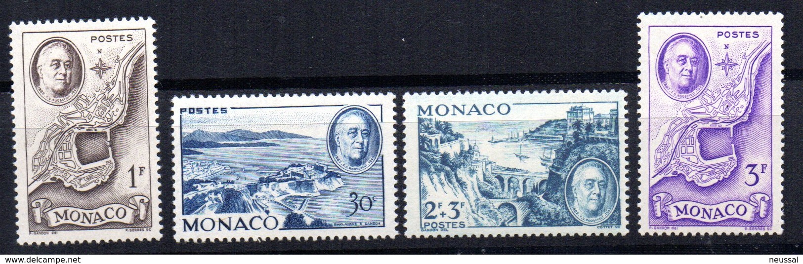 Sellos Nº 296-298-299-300  Monaco - Barcos