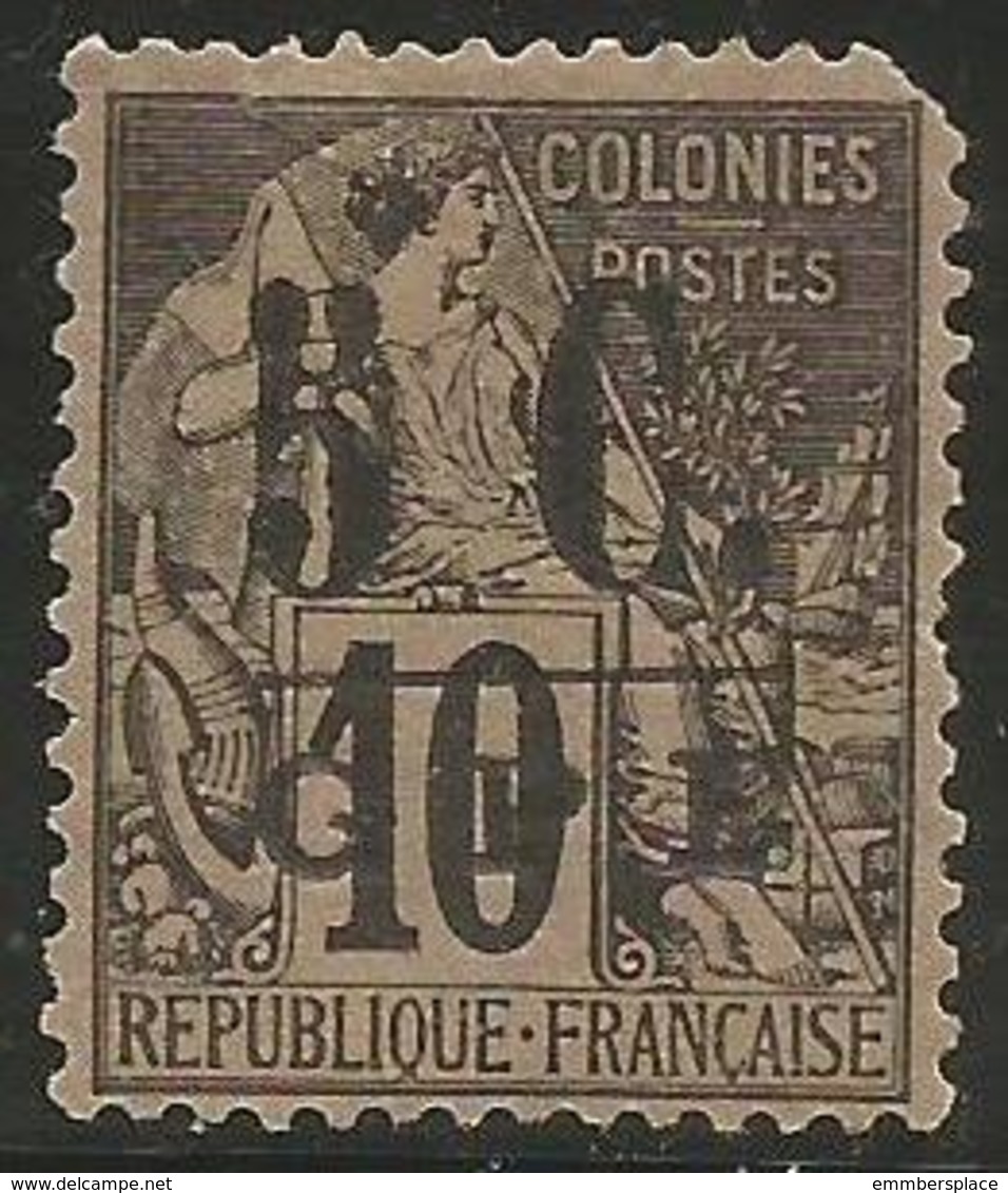 Guadeloupe - 1890 Colonies Overprint 5c/10c MH *   Sc 10 - Neufs